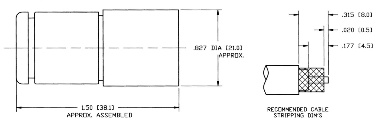 מחבר N TYPE זכר להלחמה לכבל RG213